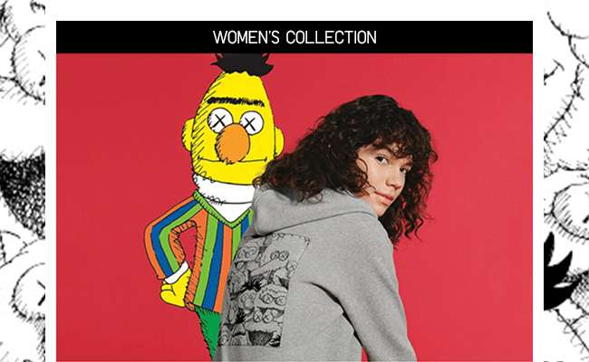 women kaws x sesame street hooded sweatshirt